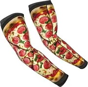 [FSCEV] Large Pizza Sun Protection Arm Sleeves Outdoor Essentials Cooling Compression Golf Hiking Cycling