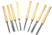 8pc Wood Lathe Chisel Turning Tool Woodworking Gouge Skew Parting Spearpoint Set