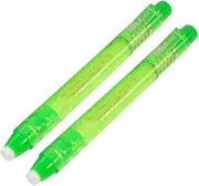 XYWHPGV Click Pen-Shaped Auto Eraser Holder, 2 Pieces, Green(0a258 5e404 ee623 e5dde f0b01 edb5d