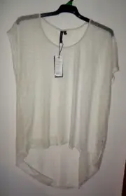 "Taking Shape" White All That Glitters Gala Tunic. Size M, BNWT