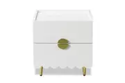 Venroy 45cm Two Drawer Bedside Table - White