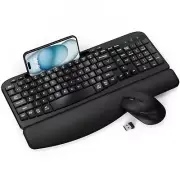 Wireless Keyboard and Mouse Combo, EAYBLLY Wave Keys Wireless Ergonomic Keyboard