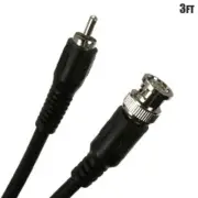 3FT RCA Male to BNC Male RG59 Coax Coaxial Audio Video Cable Nickel Plated