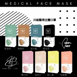 【川鈜】4D韓版3層立體醫療口罩-雙鋼印-都會綠(10片/盒X2)