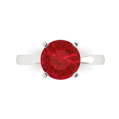 3 ct Round Tourmaline Stone Wedding Bridal Promise Designer Ring 14k White Gold