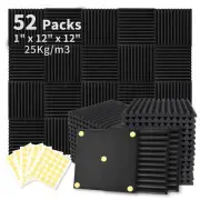 Focusound 52 Pack Acoustic Foam Panels 1" x 12" x 12" Sound Proof Foam Panles...