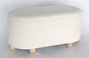 Sunny Décor Boucle Storage Ottoman Blanket Box Footstool in Ivory 95cm x 46cm x 45cm- Mid-Century Modern