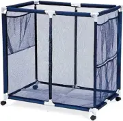 Modern Blue Pool Toy Storage Bin - Extra Large Mesh Basket Organizer for Swim To
