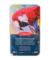 Derwent Chromaflow Colored Pencils Tin, Set Of 24,