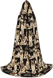 SKKNT German Shepherd Dog Print Halloween Hooded Cloak Full Length Cape With Hood For Men And Women For Carnival