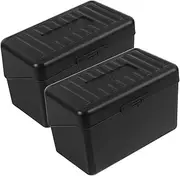 GRIRIW Card Organizer Case Desktop Flashcard Box Recipe Card Holder Small Card Case Plastic Lockable Lid Portable