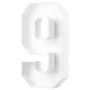 2.3ft Mosaic Numbers for Balloons, Number 9 Balloon Frame White Marquee Number