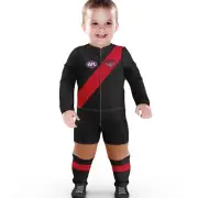 AFL Essendon Bombers Zippered Baby Footysuit / Romper - Sizes 000 - 1