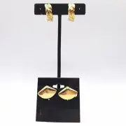 2 Vintage Napier Gold-Tone Clip-On & Hoop Earrings Set