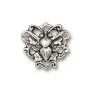TierraCast - (2) Silver Plated Jewelry Links, Multi-Connectors - Butterfly