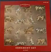 16ct Mini Jungle Christmas Ornament Set - Wondershop New In Box Silver/Gold