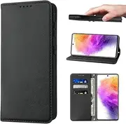 [LANJLM] Wallet Case for Samsung Galaxy A73 Phone Cases Premium Leather PU Flip Cover Magnetic Shockproof Closure Book Design with Kickstand Feature & Card Slots Galaxy A73 5G Case - Black