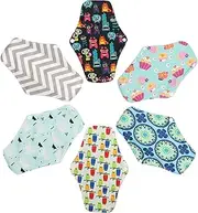 FOMIYES Usa 6 Pack Reusable Menstrual Pads Washable Sanitary Napkins Highly Absorbent for Women