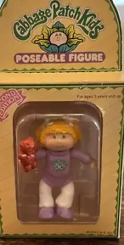 1984 Cabbage Patch Kids 4" Tall Poseable Figure Kelsey Allen Plus Extras Vintage