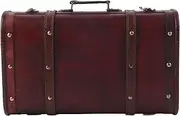 Vintage Wooden Suitcase Storage Box for Photography Props & Home Decor, Double-Layer Antique Trunk