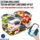 Sistema Brilliance Tritan Airtight Container With Lid 4p Set Leak-Proof,BPA-Free