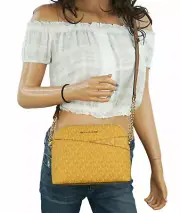 MICHAEL KORS JET SET TRAVEL DOME XCROSS CROSSBODY BAG MK YELLOW MARIGOLD
