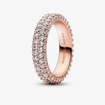 NEW Pandora Timeless Pavé Double-row Ring ROSE GOLD