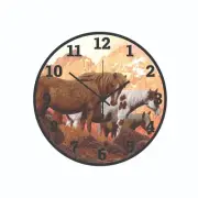 Wild Mustangs Painted Horse Wildlife Animal Art Wall Clock a Hanging Time Piece