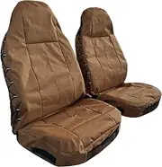 CAMERRI Coyote Tan Canvas Seat Covers for Jeep Grand Cherokee 2011-2025 Pickup Truck Laredo Limited Classic Overland, Tactical Multi Pockets Trucks Seat Protectors Front Pair Rain Defender