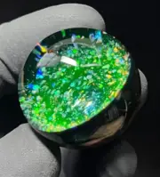 Handmade Borosilicate Contemporary Art Glass Marble 24K Gold Fume 30mm