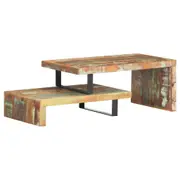 2 Piece Coffee Table Set Solid Reclaimed Wood vidaXL