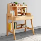 80cm Adjustable Kids Study Desk with Drawer &Bookshelf | Solid Wood School Table