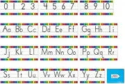 LeoLeozz Alphabet Letters for Classroom Wall - Wall Decorations Display Set Number Posters Bulletin Board Set,Colorful Alphabet Wall Chart Interactive Learning Alphabet Cards for Preschools (B)