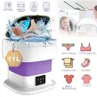 11L Foldable Mini Washing Machine Turbine Rotation Portable for Towels Underwear