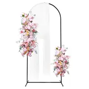 SpringUp 1x2M Metal Oval Wedding Arch Backdrop Background Stand Flower Frame Gate Archway for Party Decoration - Black