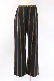 NWT$2375 Brunello Cucinelli Womens 100% Silk 2Tone Sequin Dress Pant 42/6US A176