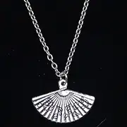 [ZOJK] Necklace 17X24Mm Fan Pendant Short Long Women Men Colar Gift Jewelry Choker