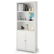 Costway Wood Bookcase Display Shelf Storage Cabinet Home Office White