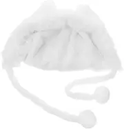 [ROMISBABA] Plush Insulated Women's Hat Fox Ears Beanie Warm Skull Cap for Cold Weather White