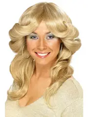 70s Farrah Fawcett Long Blonde Wavy Wig