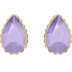 Swarovski Women's Earrings Chroma Purple Pear Shaped Crystal Gold Tone 5641405