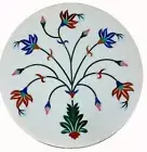 12" Side Marble Table Top Marquetry Pietra Dura Handmade Home Furniture