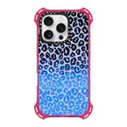iPhone 16 Pro Bounce Case MagSafe Compatible CHEEKY CHEETAH BLACK BLUE SAMSUNG, SNOW LEOPARD PRINT COLORFUL ANIMAL PATTERN OMBRE By Ebi Emporium