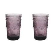 2x LVD Tall Glass 12.5cm Tumbler Water/Juice Cocktail Cup Glassware Lilac