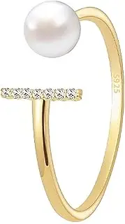 [AIMALL] Natural Freshwater Pearl Sterling Silver Ring - Elegant Light Luxury Fashion Stacking Jewelry