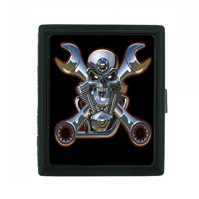Metal Cigarette Case Holder Box Skull Design-009 Biker