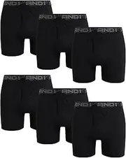 [AND1] Men's Underwear – 6 Pack Performance Compression Boxer Briefs, Functional Fly (S-3XL)