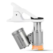 60X LED UV Light Jewelry Pocket Microscope Loupe Magnifier Clip-on Mobile Phone