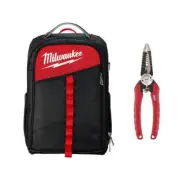 Milwaukee Tool Backpack 14" Tool Storage Polyester 22-Pockets + 6-in-1 Pliers
