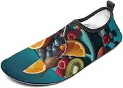 [BTCOWZRV] Water Shoes for Women Men Fruit and Spoon Water Sports Shoes Slip-on Breathable Lightweight Athletic Aqua Sock